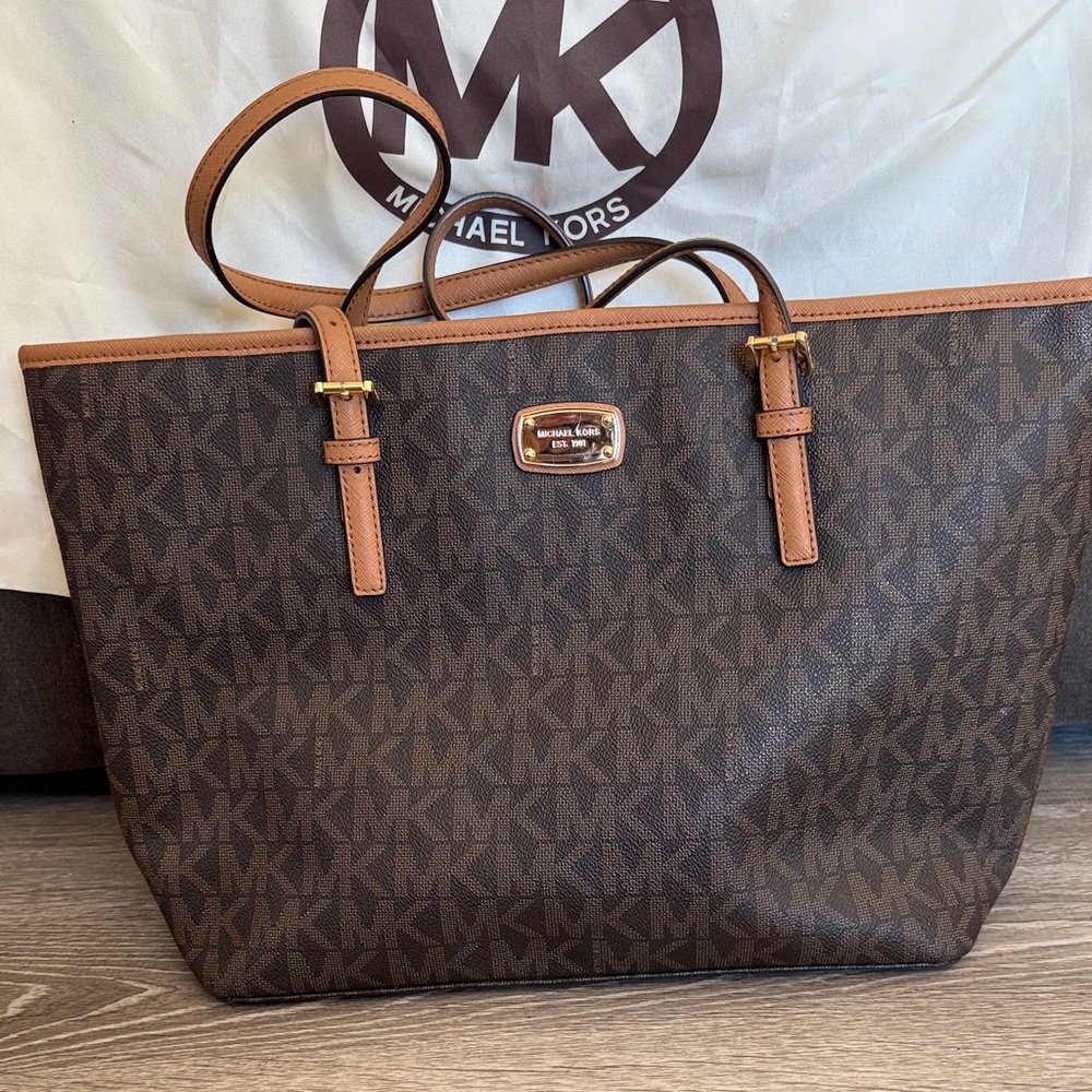 Michael Kors Dark Brown Monogram Tote
